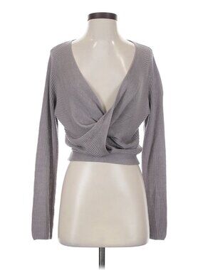 Splendid Loopknit LYR Surplice Sweater XS in Taupe/Mauve